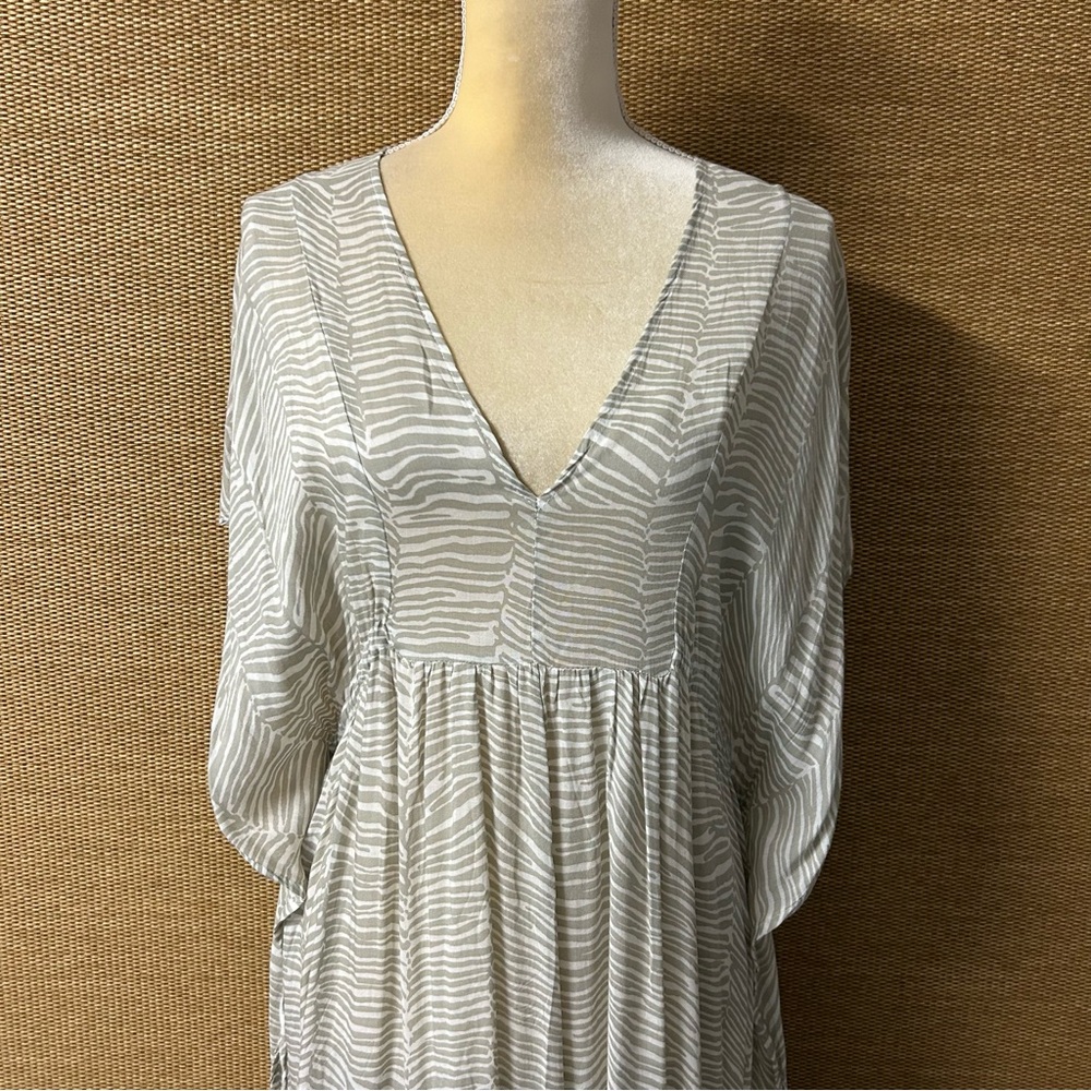 Pineapples Boutique Cover Up Dress Womens Large Beige Pattern